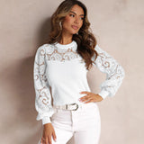 Lace Sleeve Round Neck T-Shirt