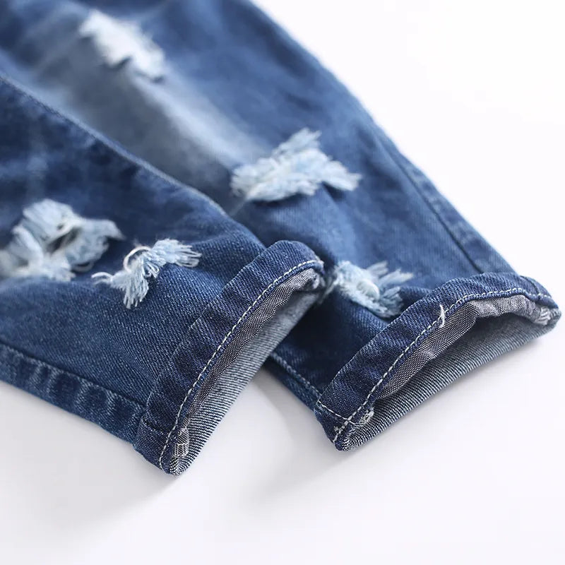Kid's Simple Denim Suspender Pants